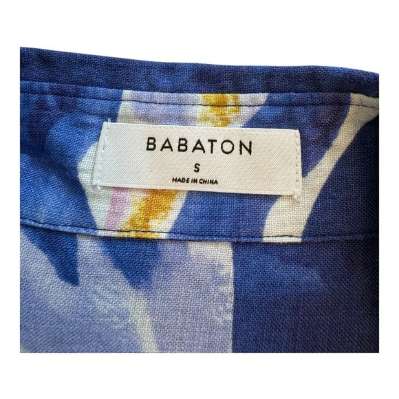 Aritiza | Babaton Tahoma Linen Floral Watercolour Pattern Blouse - Size Small - Picture 7 of 15